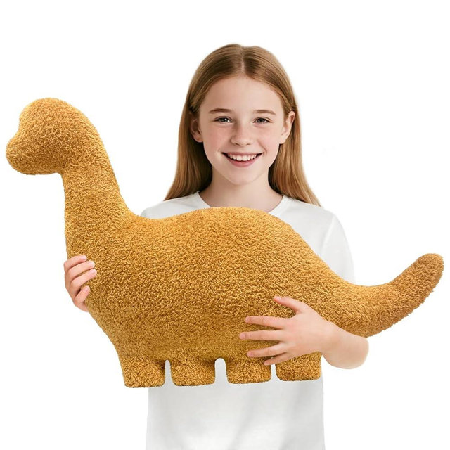 Andywoo Dino Chicken Plush Nuggets Pillow for Funny Birthday Gifts, Cute Funny Stuffed Animal Toy for Boy and Girl, Dinosaur Gifts for Kids Teens and Adults (Brachiosaurus, Large)