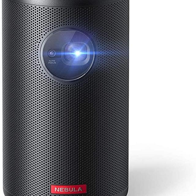 Projector (Anker Nebula Capsule Max, Pint-Sized Wi-Fi Mini Projector, 200 ANSI Lumen Portable Projector, Native 720p HD, 8W Speaker, Movie Projector, 100 Inch Picture, 4-Hour Video Playtime, Home Entertainment)