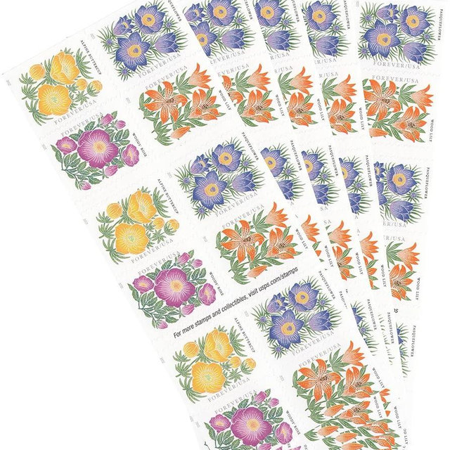 2022 Mountain Flora Wild Flowers Garden Forever First Class Postage Stamps - Garden, Flowers, Nature, Valentine, Wedding, Celebration, Anniversary, Love, Party (100 Stamps (5 Books of 20))