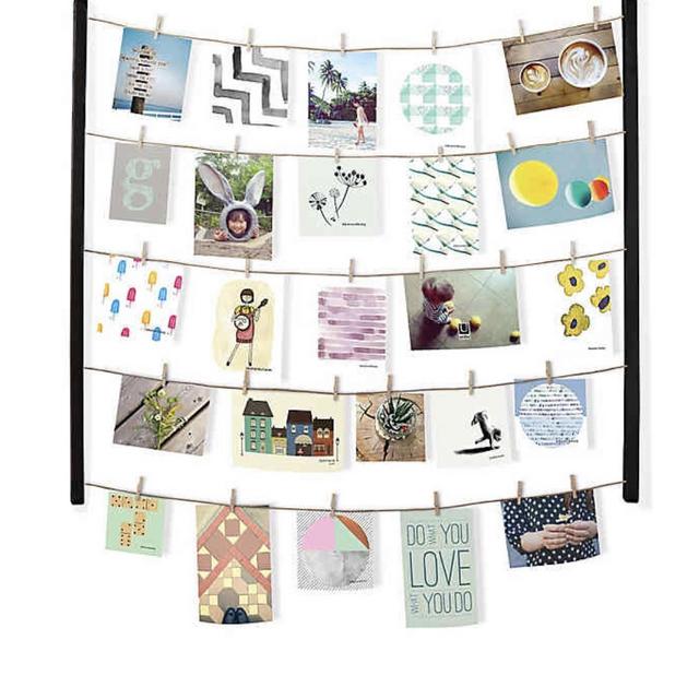 Umbra Hangit 40-Photo 30-Inch by 26-inch Wooden Clip Frame in Black
