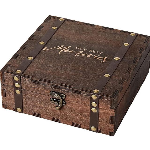 AW BRIDAL Memory Box Wedding Keepsake Box With Lids Wooden Gift Box Decorative Box Anniversary Engagement Gifts for Couples Wedding Gifts