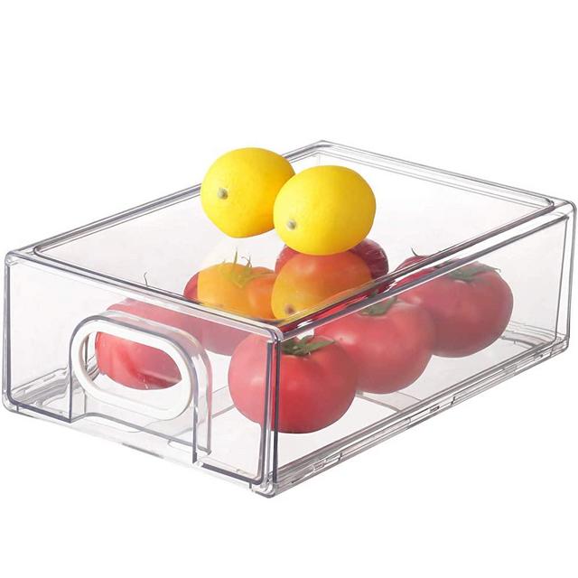 Sanno Fridge Food Storage Containers Produce Saver FreshWorks Produce - Stackable Refrigerator Kitchen Organizer Keeper, Food Storage Container Bin