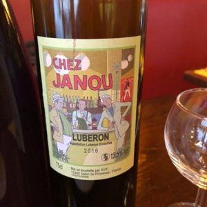 Bottle of wine at Chez Janou