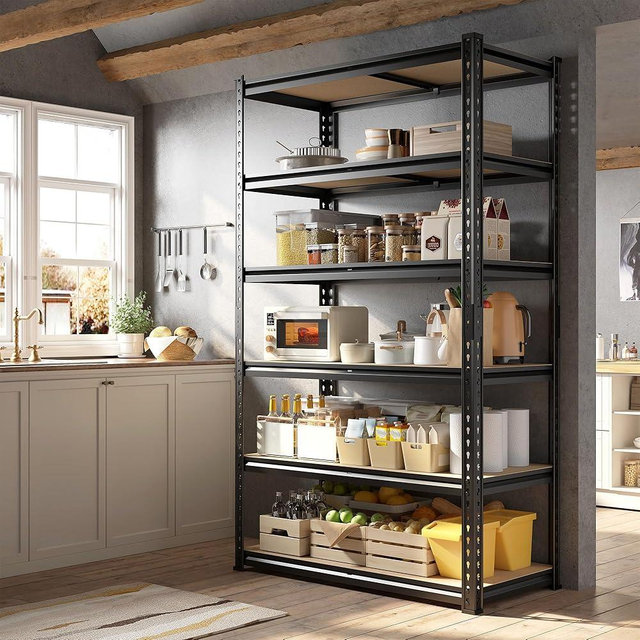 DurayLoly 78" H Metal Shelving 6 Tier Garage Shelving Adjustable 2400LBS Storage Shelves Heavy Duty Pantry Shelves for Kitchen Closet Basement Warehouse