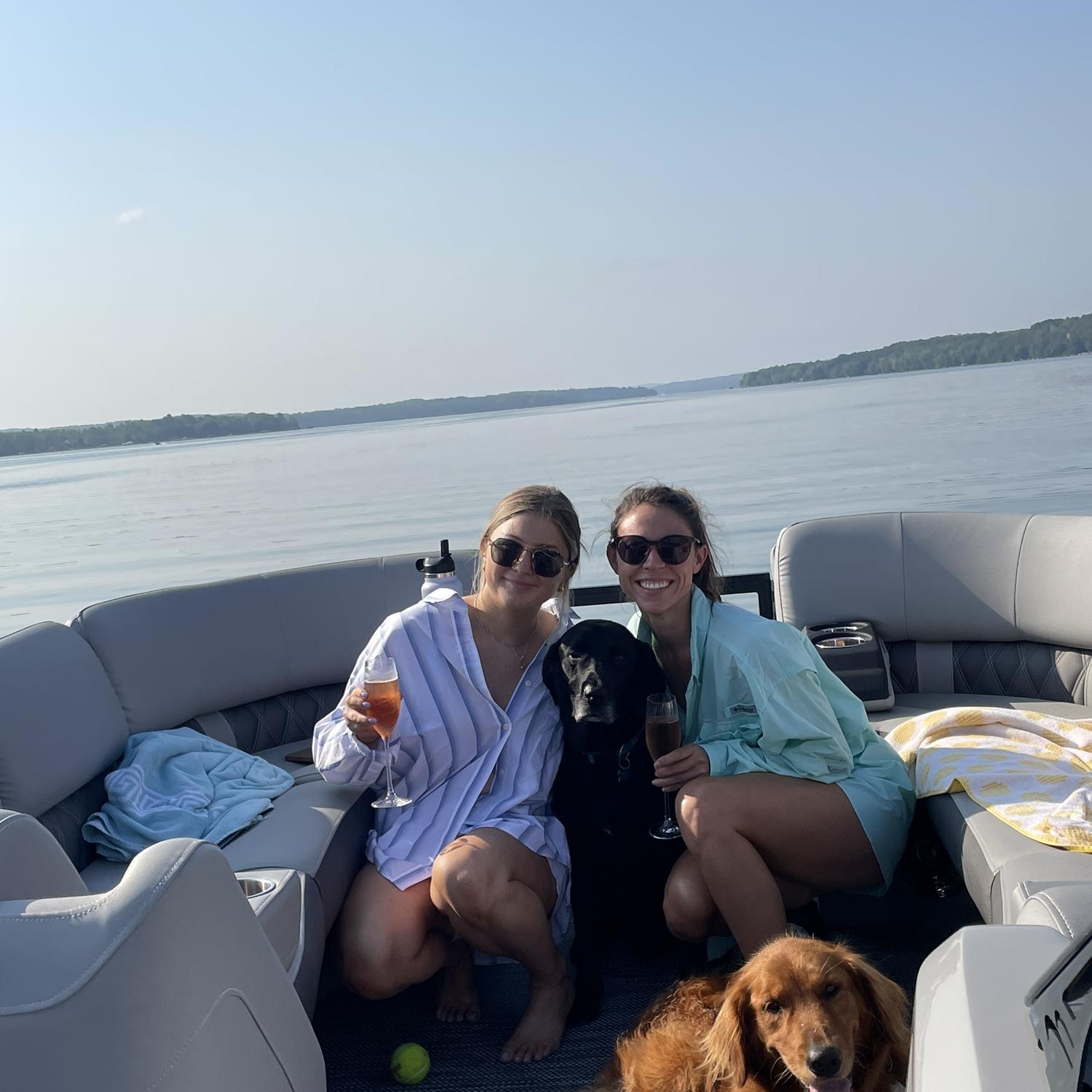 Champagne boat ride, cheers!