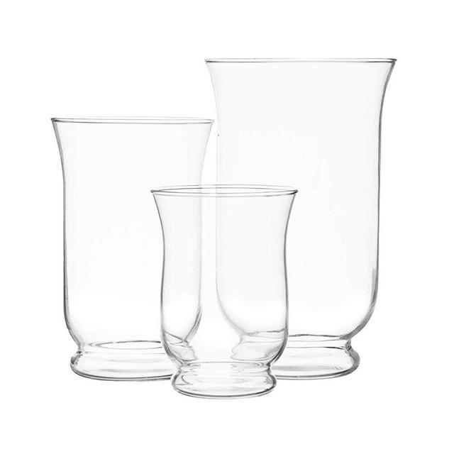 Royal Imports Hurricane Pillar Candle Holder, Clear Glass Flower Vase, Terrarium Succulent Planter, Decorative Centerpiece for Home or Wedding 3 Pc Set, 6", 8" 10"