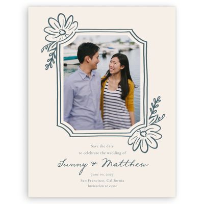 Linen, Beige Wedding Digital Save the Date - Katinka Photo