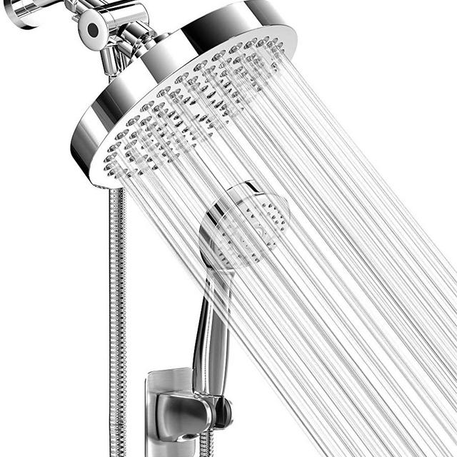 High Pressure Rainfall Shower Head and Hand Held Shower Head Combo with 70 Inch Hose for Bath and Adjustable Swivel Head - Easy Install Anti Clog Jet Nozzles - Universal Fit for High, Low Water Flow
