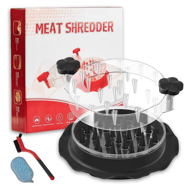 Chicken Shredder,Chicken Breast Shredder Tool Twist,Transparent Lid,Large Meat Shredder Machine - Ergonomic Handle,Dishwasher Safe,Anti-slip,Cleaning Brush,Heat Resistant,BPA Free
