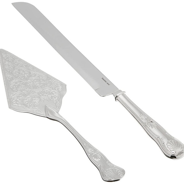 Vintage Inspired Silver Cake Knife and Server Style 9530