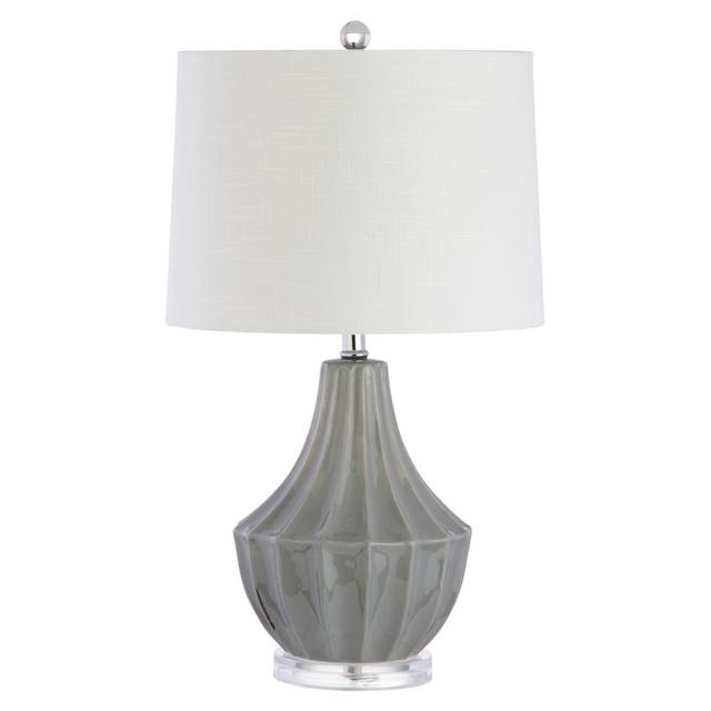 JONATHAN Y Tate 24.5" Ceramic LED Table Lamp in grey