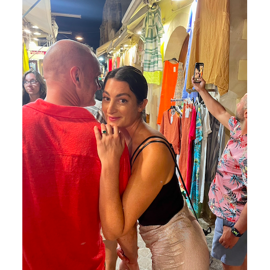 Engaged bliss in Chania, Greece celebrating the wedding of gorgeous friends!