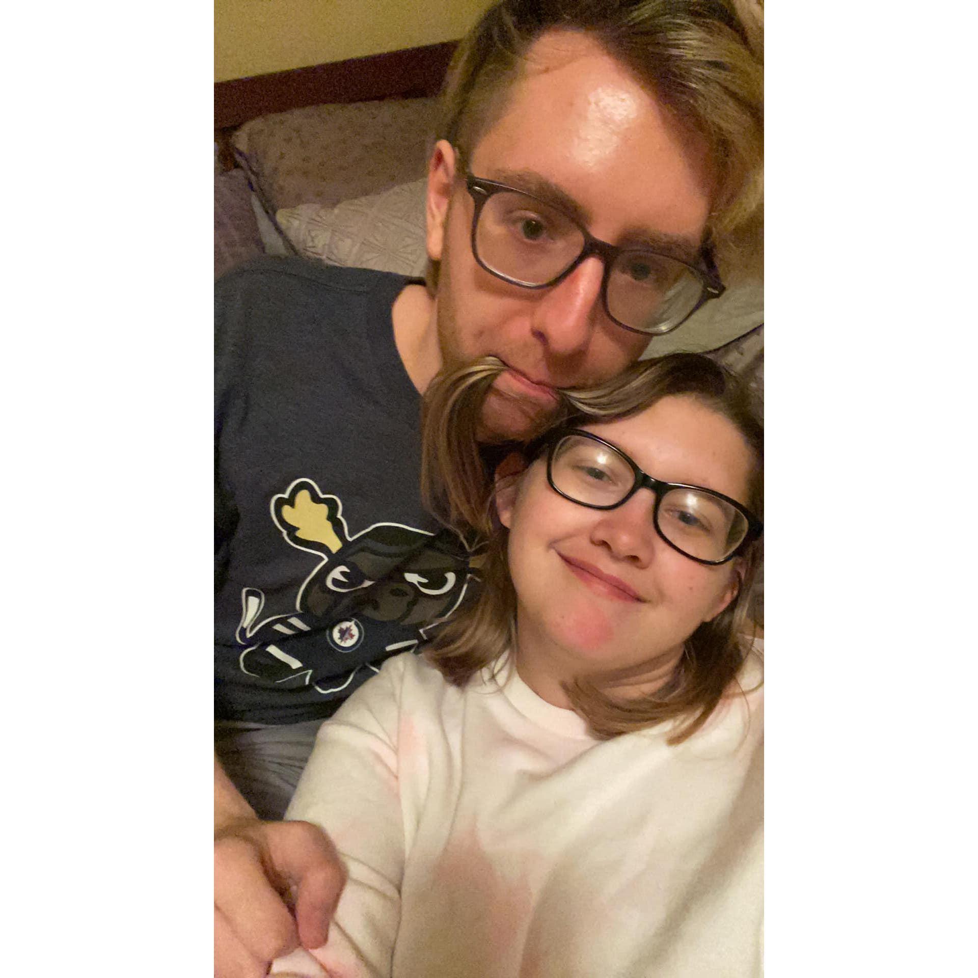 Our first photo taken together after being able to reunite!