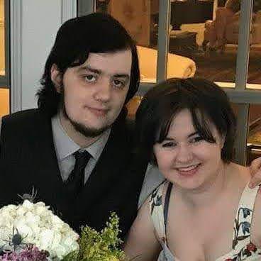 May 2018: We have graduated from college and are posing at the last event of our senior year of college.