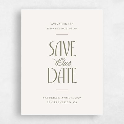 Beige Typography Wedding Save the Date - Trogir Portrait