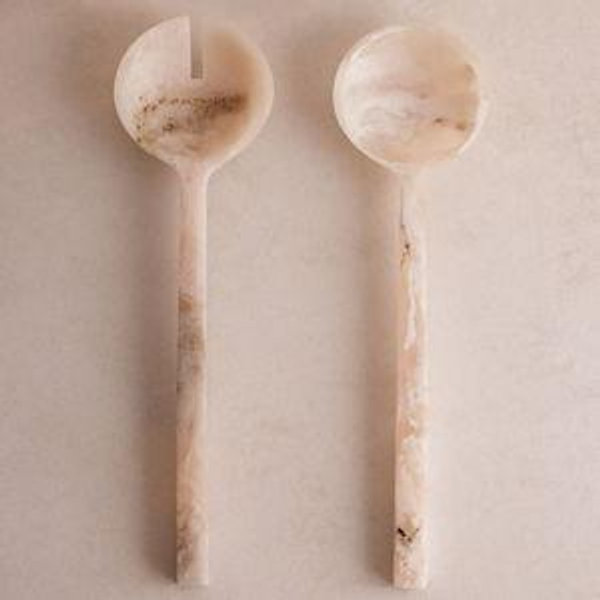 Henrietta Resin Salad Servers, White, Set of Two - Soho Home