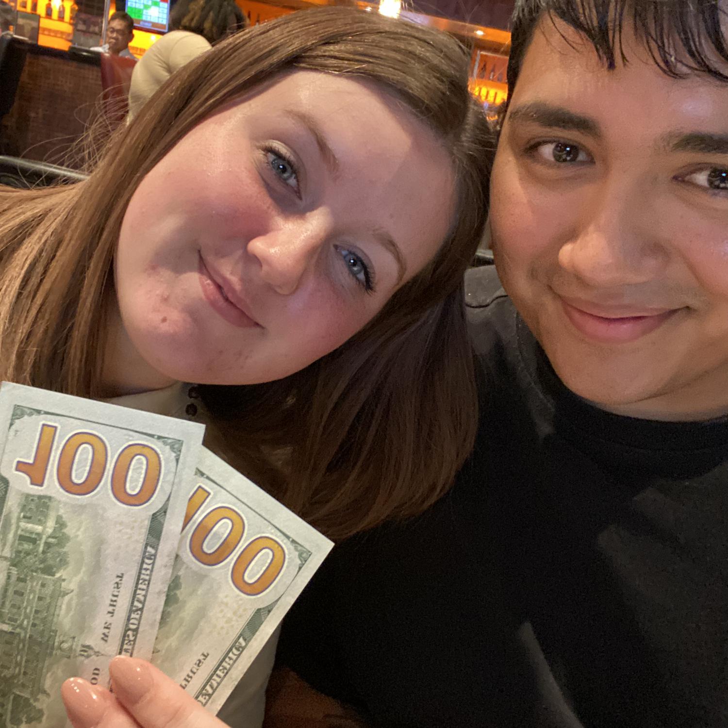 Won $300 at bingo together towards our wedding funds! 💸