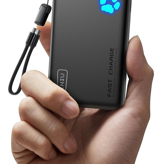 INIU Portable Charger, Lightest 10000mAh 45W PD Power Bank, USB C in&Out Fast Charging Battery Pack, External Phone Powerbank Compatible with iPhone 16 15 14 13 Samsung S22 S21 Google iPad etc
