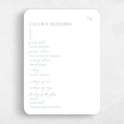 White Rounded Wedding Program - Merick