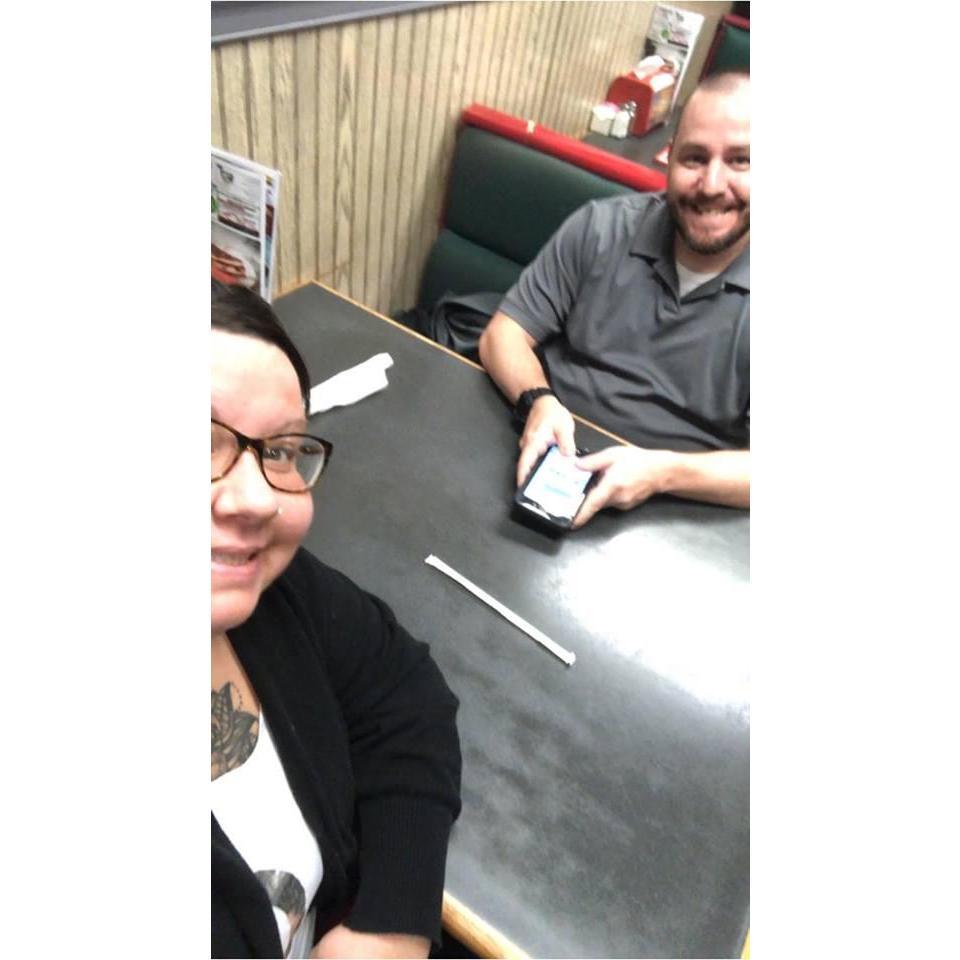 Our favorite booth at Smiley's Restaurant in Massillon.