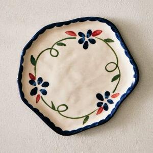 Zara Home Floral Dessert Plate Blue