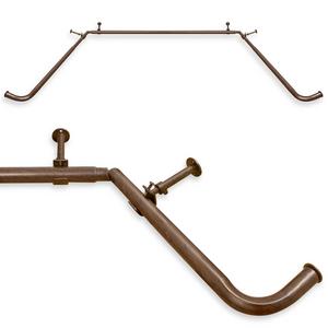 BlockAide 38-Inch to 78-Inch Bay Window Curtain Rod System (5/8-Inch Diameter Rod)