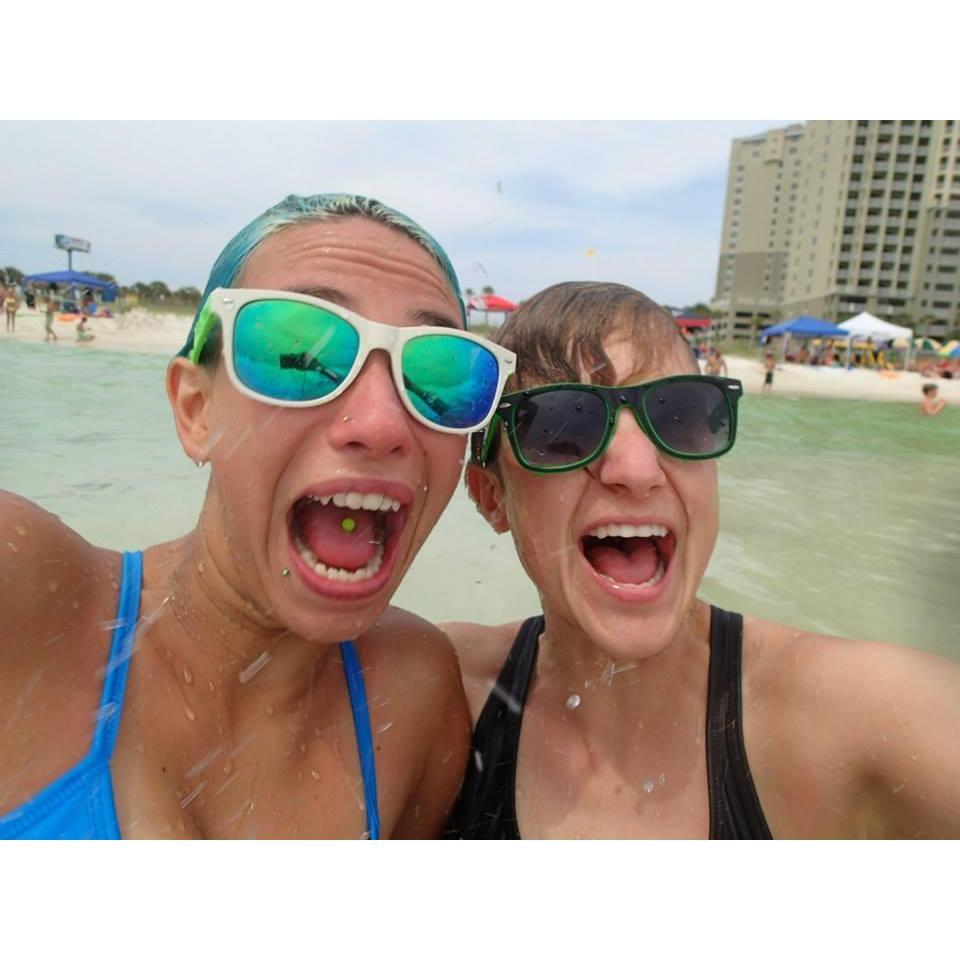 We snapped this selfie right before being bashed in the face by a wave. Our first vacation together - Panama City, FL - 2014