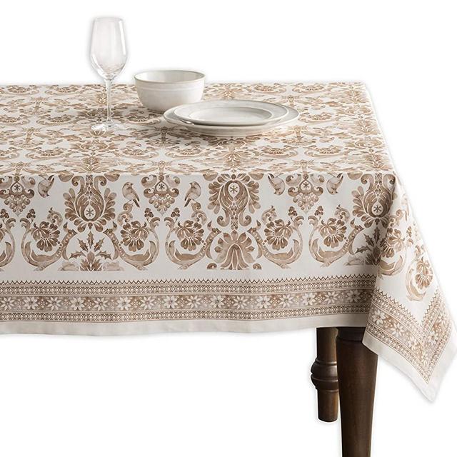 Maison d' Hermine Allure 100% Cotton Tablecloth for Kitchen Dinning Tabletop Decoration Parties Weddings Thanksgiving Christmas (Square, 54 Inch by 54 Inch).
