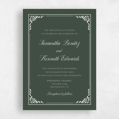 Evergreen Wedding Invitation - Thalia Portrait