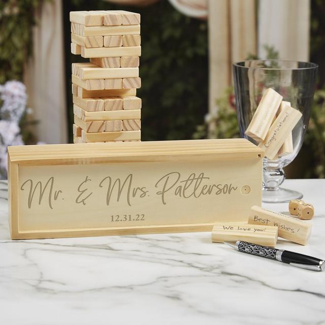 Classic Elegance Wedding Personalized Jumbling Tower, Personalized Wedding Gifts, Wedding Decor