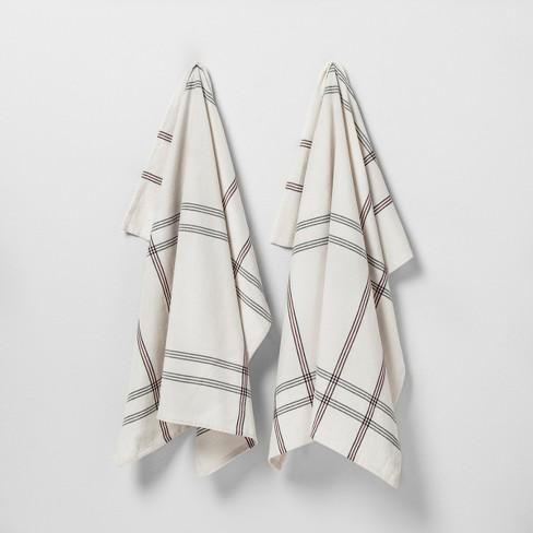 2pk Kitchen Towel Black/White Plaid - Hearth & Hand™ with Magnolia