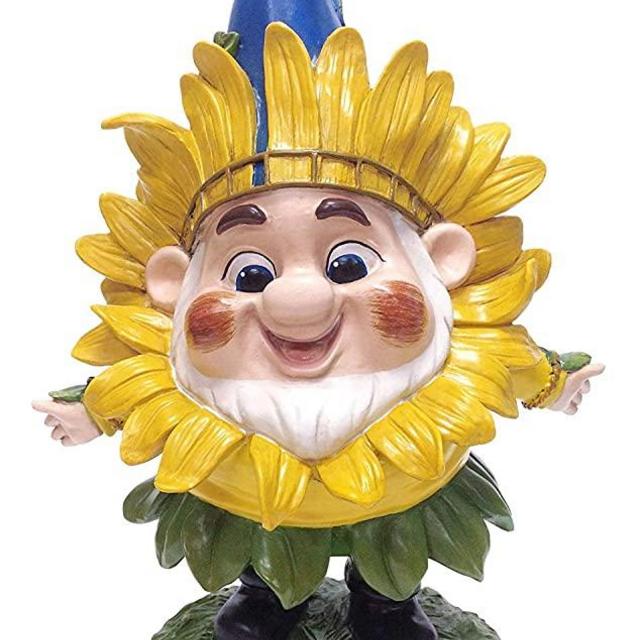 DIG Benny with Sunflower Mask Garden Statue, 12 by 8.25-Inch