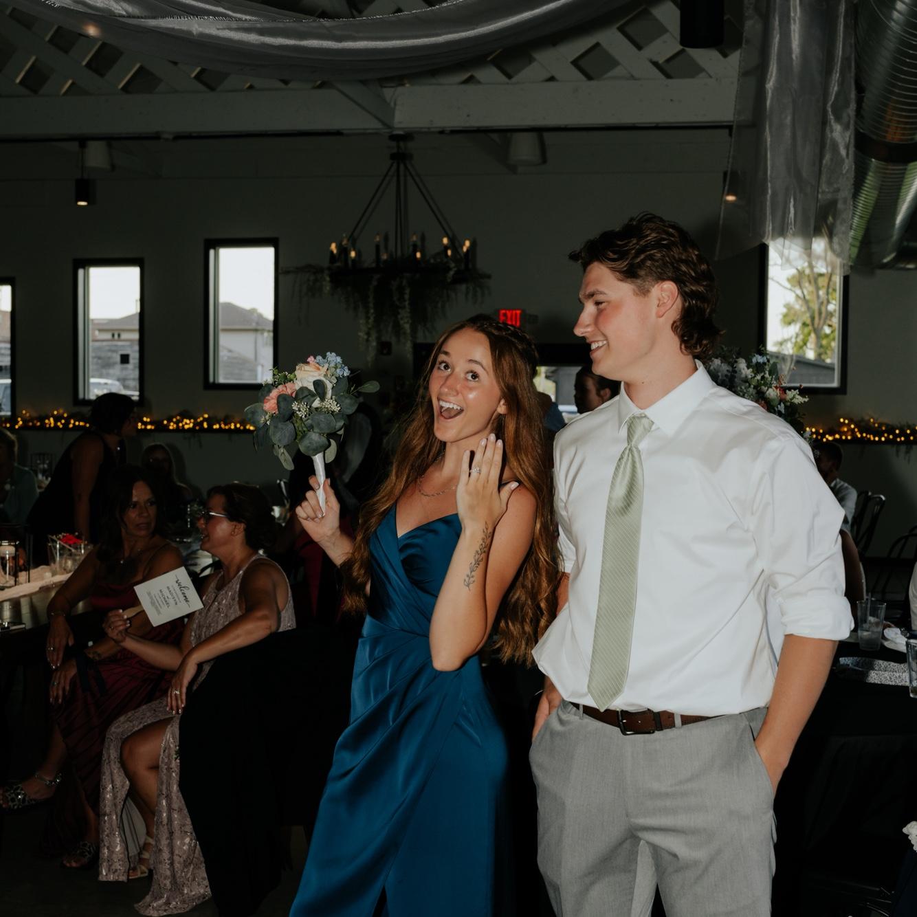 Got to celebrate my sisters wedding together! The bouquet predicted the future!!