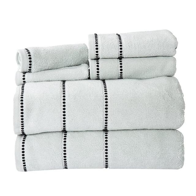 Lavish Home 100% Cotton Rice Weave 6 Piece Towel Set - Seafoam