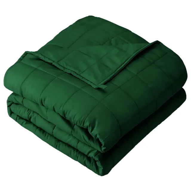 12 lb 48" x 72" Weighted Blanket Cotton Forest Green by Bare Home
