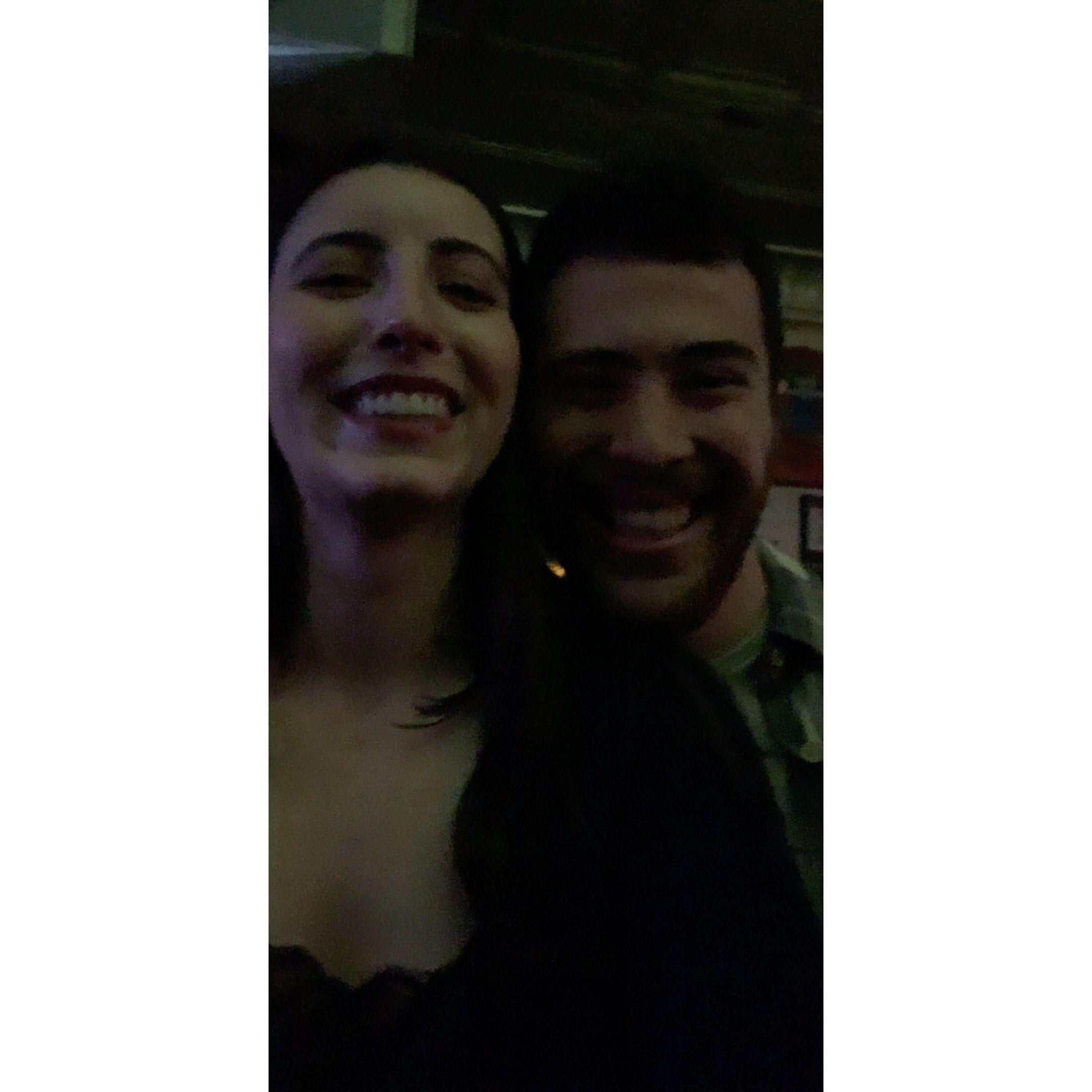 A selfie that Sophie forced Eli to take immediately after he asked her to be his girlfriend on 12/14/2019.
