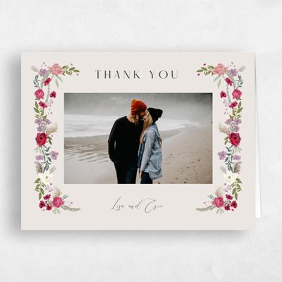 Light Greige, Red Wedding Thank You - Miele Photo