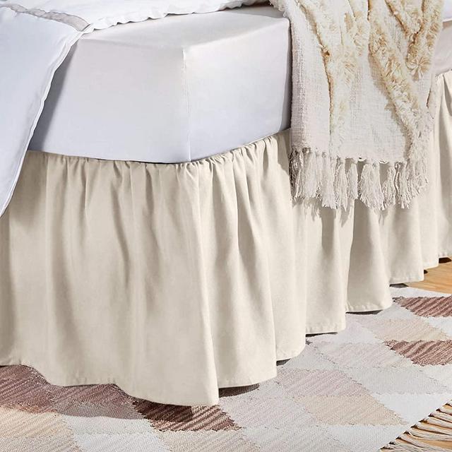 Amazon Basics Ruffled Bed Skirt - Queen, Off White