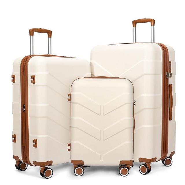 TILYMOL Luggage Sets 3 Piece with Spinner Wheel, Hardside Suitcase Set with TSA Lock, Expandable Travel Luggage for Men and Women, White