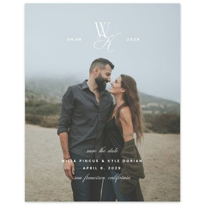 White Simple Wedding Digital Save the Date - Lux Photo