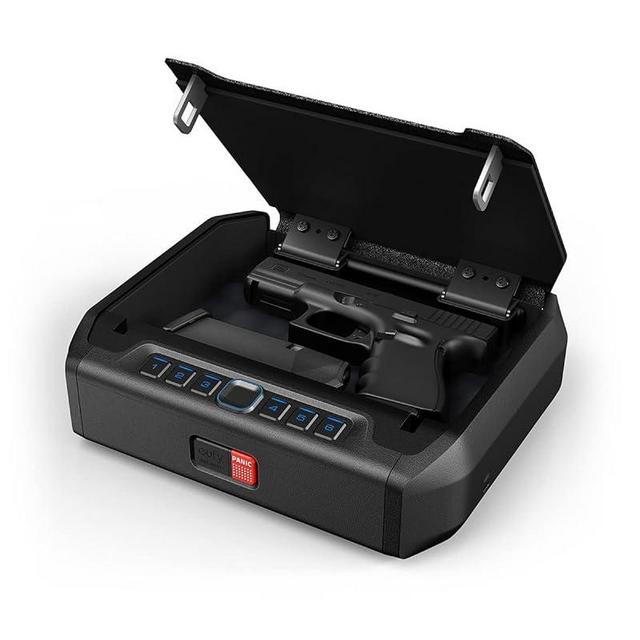 Eufy Security Wi-Fi S12 Smart Safe - Biometric Gun Safe for Pistols, Instant Alerts, CA DOJ Certified Handgun Storage, 1-Button Emergency Call, Fingerprint and App Access