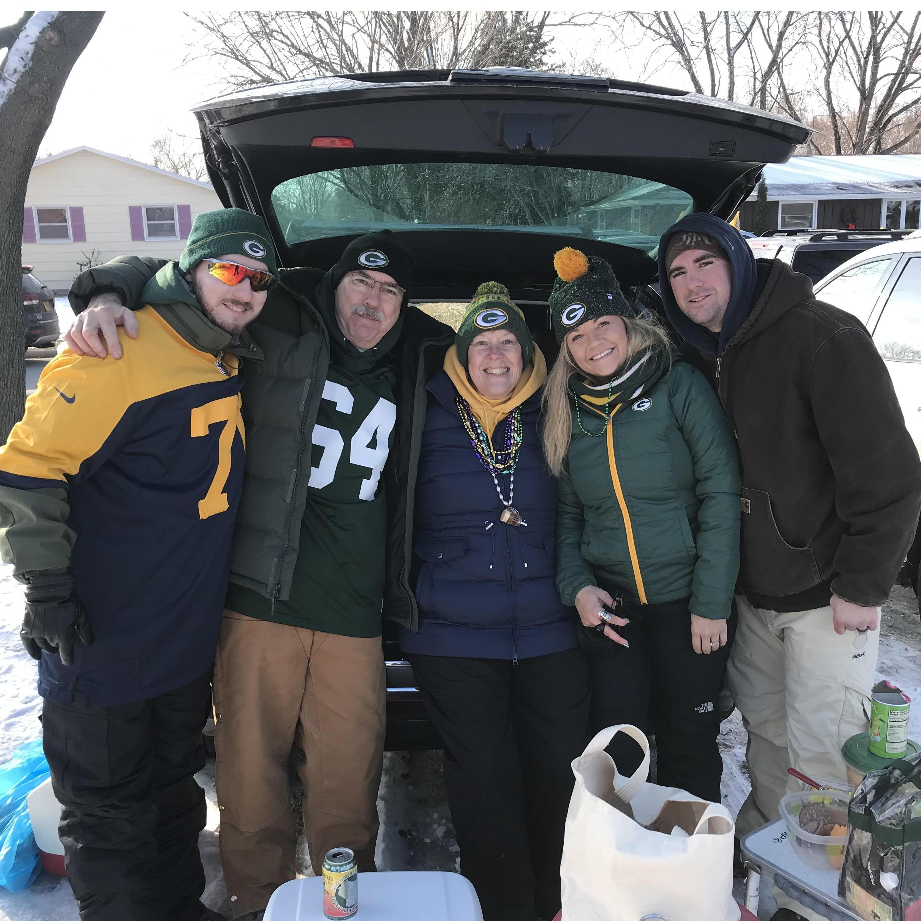 We had to visit Milt's long time friend, Jim May, when we went to Lambeau.