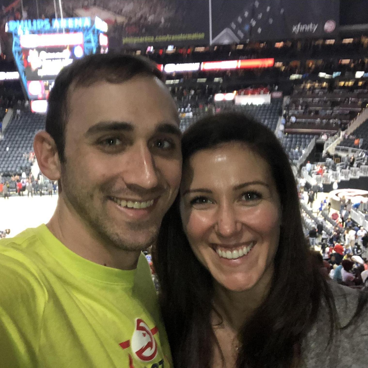 Our 1 year anniversary at a Hawks game