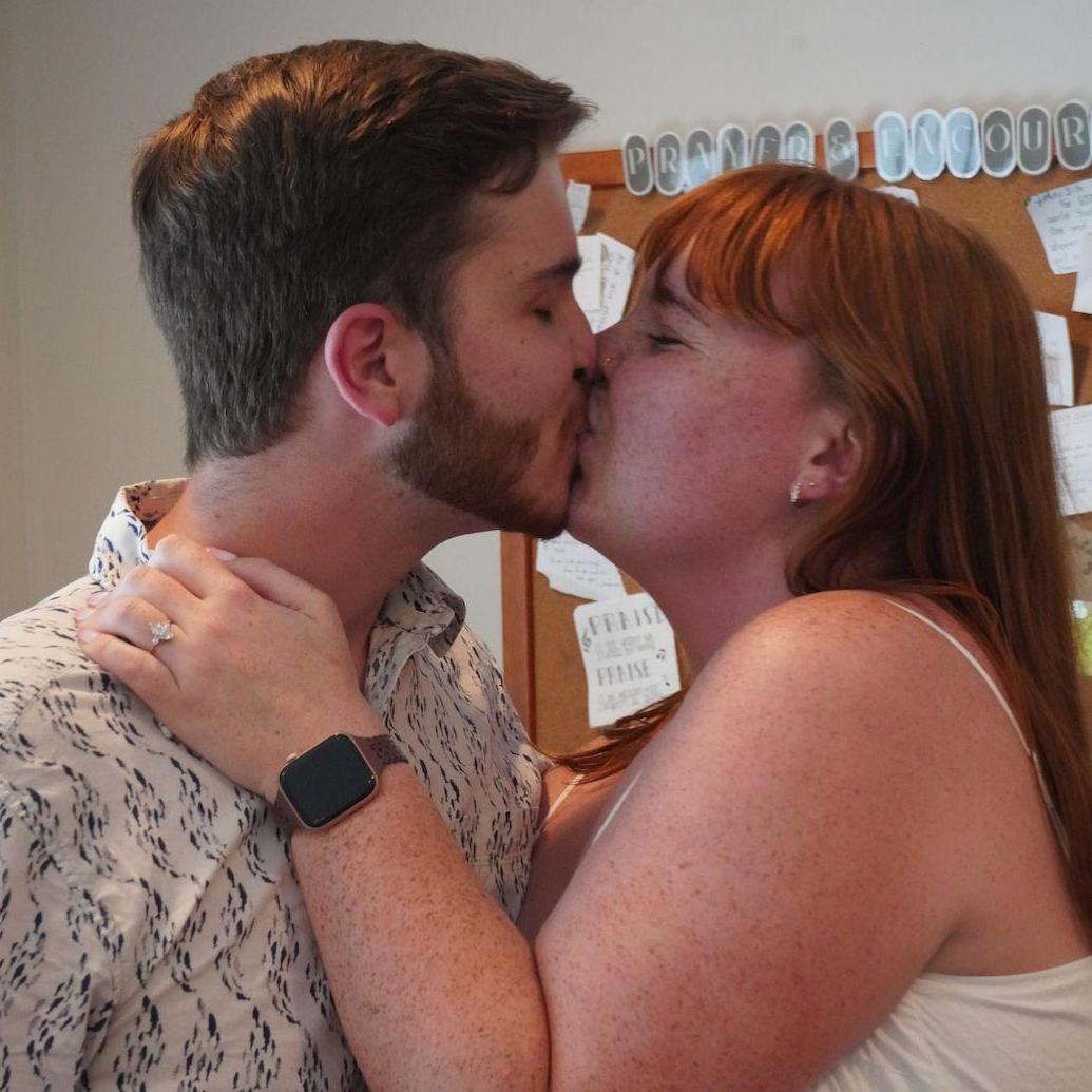 First kiss after engagement!