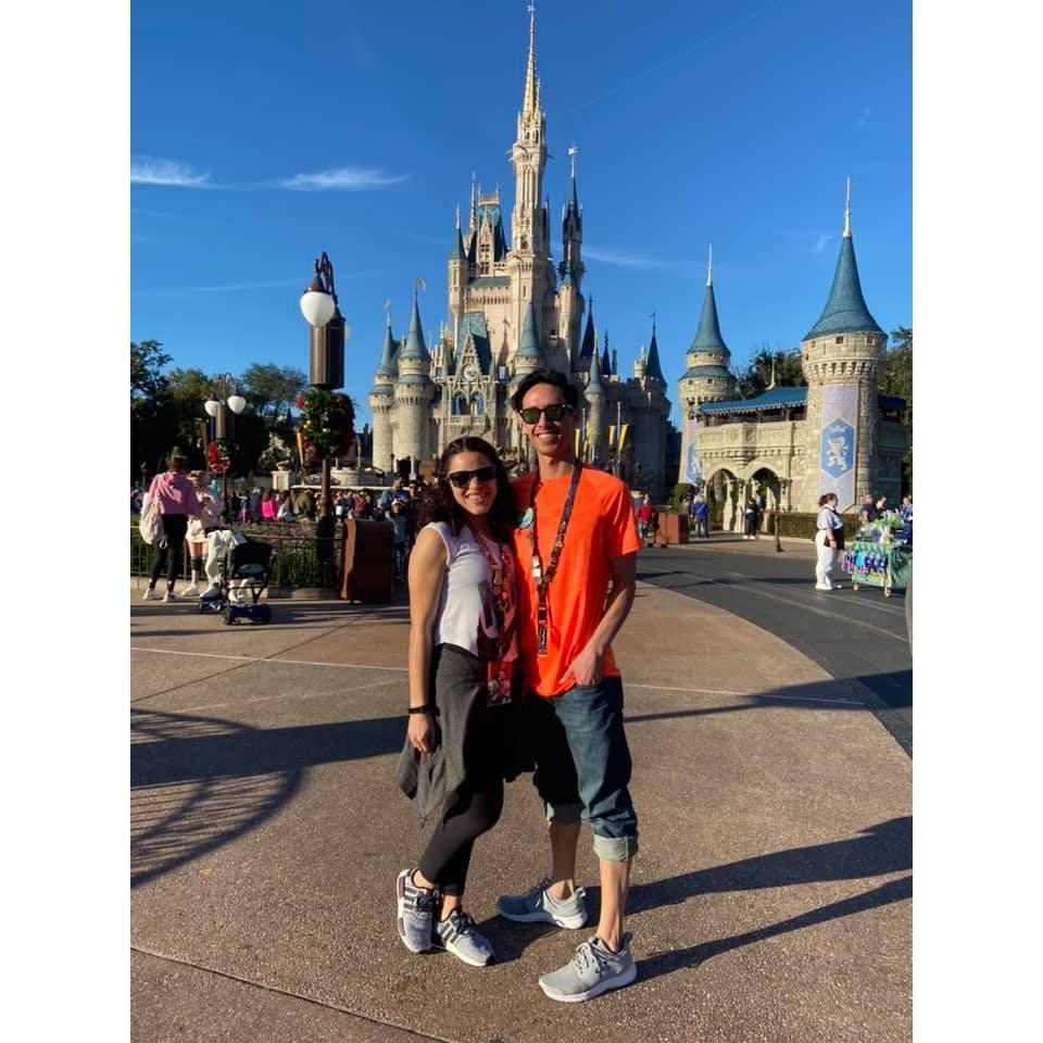 Disneyworld! One of our favorite trips which may or may not have included a "practice proposal" right after this photo was taken. January 2020
