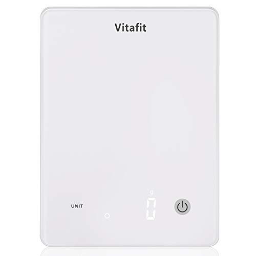 Vitafit 22lbs/10kg Digital Kitchen Scale, Multifunction Food Scale with LED Screen Display,Tempered glass platform,Batteries Included