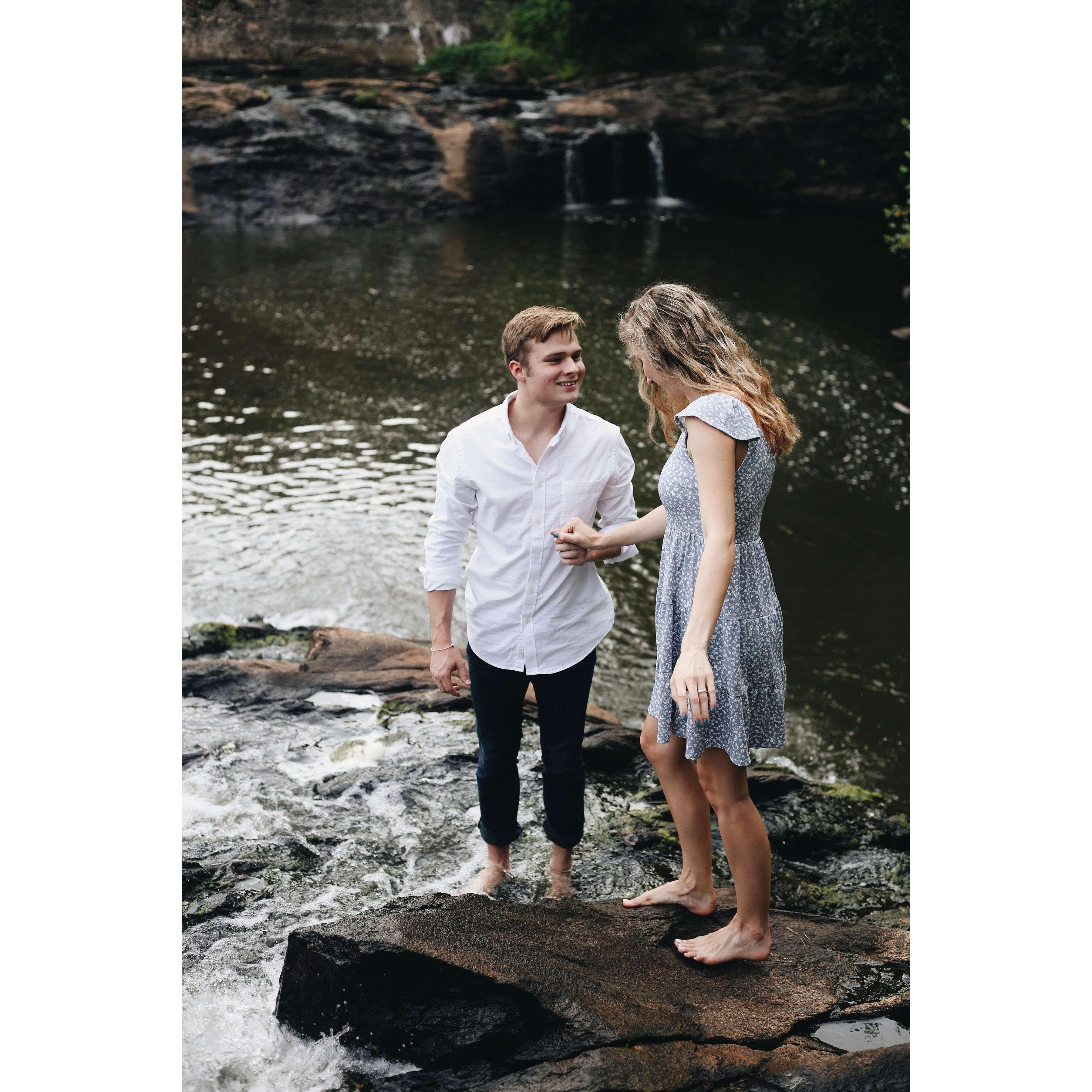 These photos in the water were his idea...we almost slipped