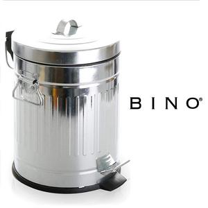 BINO Stainless Steel 1.3 Gallon / 5 Liter Round Oscar Step Trash Can, Galvanized Steel