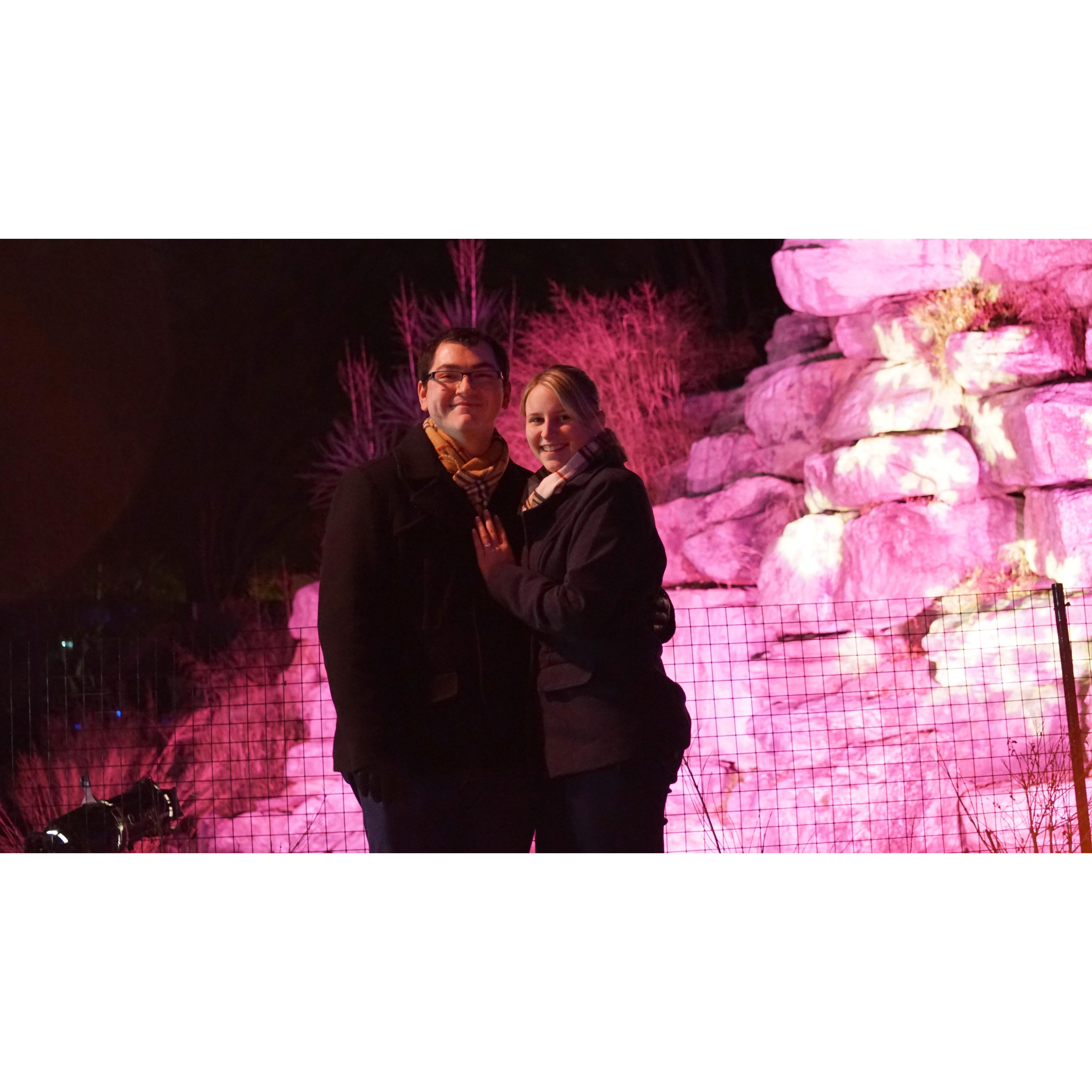 The night we got engaged!! Thanks to the Best Man for following us and capturing the moment!