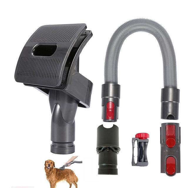 Pet Dog Hair Brush Vacuum Attachment Pet Grooming Kit for Dyson, Dog Grooming Vacuum Attachment Kit(GRAY, C)